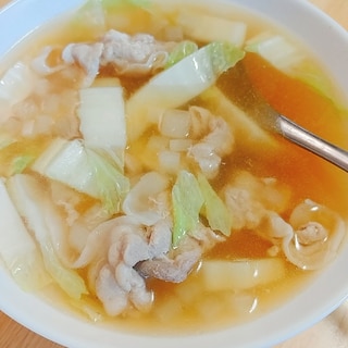 味覇とポン酢で☆白菜　大根　豚肉のスープ